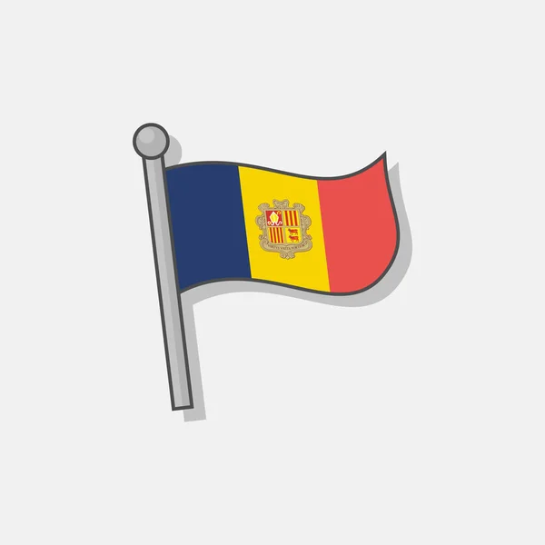 Illustration Andorra Flag Template — Stockvektor