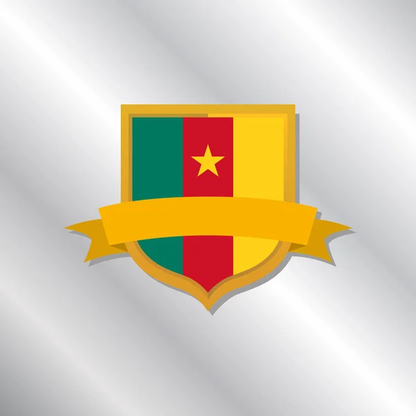 喀麦隆国旗模板说明 — 图库矢量图片