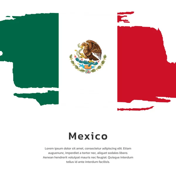 Illustration Mexico Flag Template — Stok Vektör