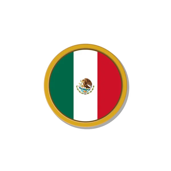 Illustration Mexico Flag Template —  Vetores de Stock