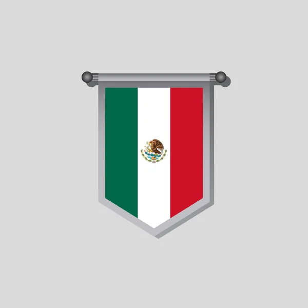 Illustration Mexico Flag Template — Stockový vektor