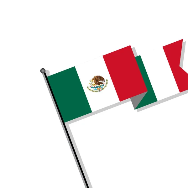 Illustration Mexico Flag Template — 스톡 벡터
