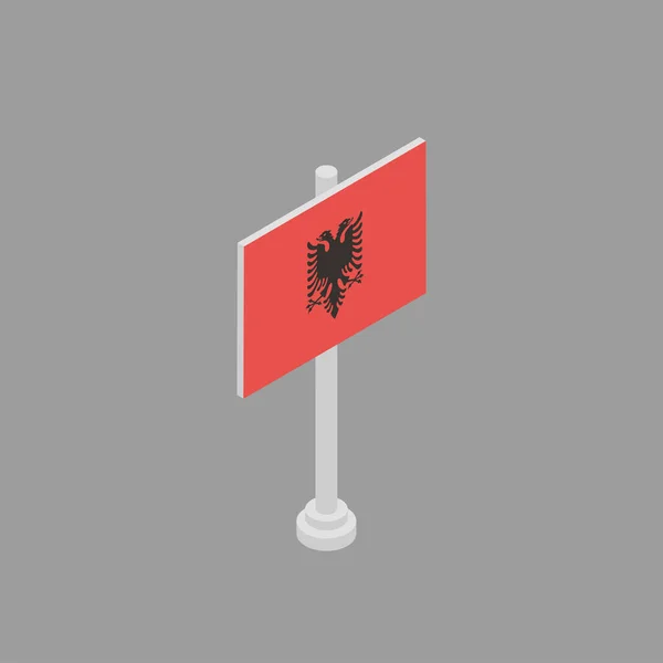 Illustration Albania Flag Template — Stock Vector