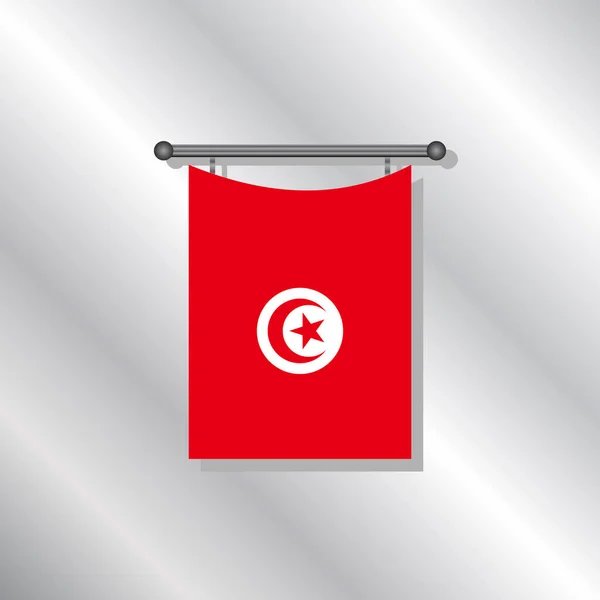 Illustration Tunisia Flag Template — Vector de stock