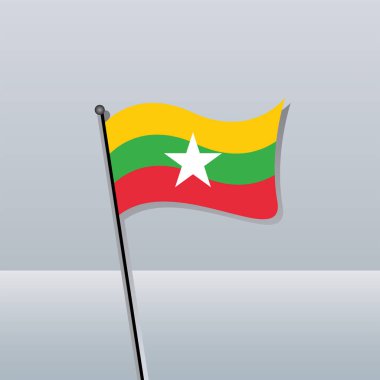 Illustration of Myanmar flag Template