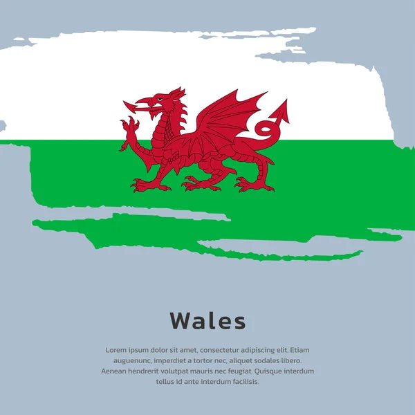 Illustration Wales Flag Template — Stock vektor