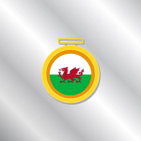 Illustration Wales Flag Template — Stok Vektör