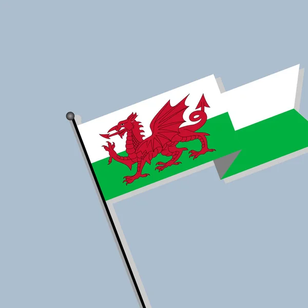 Illustration Wales Flag Template — Stock vektor