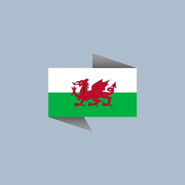 Illustration Wales Flag Template — Stok Vektör