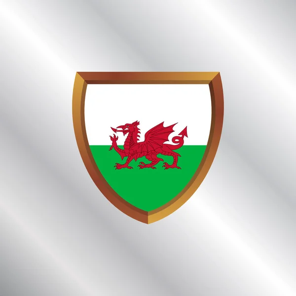 Illustration Wales Flag Template — ストックベクタ