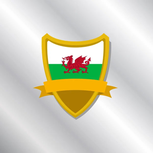 Illustration Wales Flag Template — Stock vektor