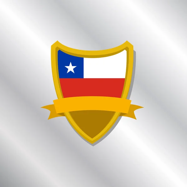 Illustrazione Del Modello Bandiera Cilena — Vettoriale Stock