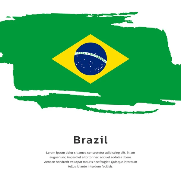 Illustration Brazil Flag Template — ストックベクタ