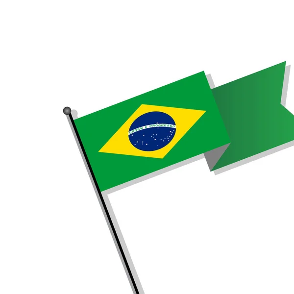Illustration Brazil Flag Template — Stock vektor