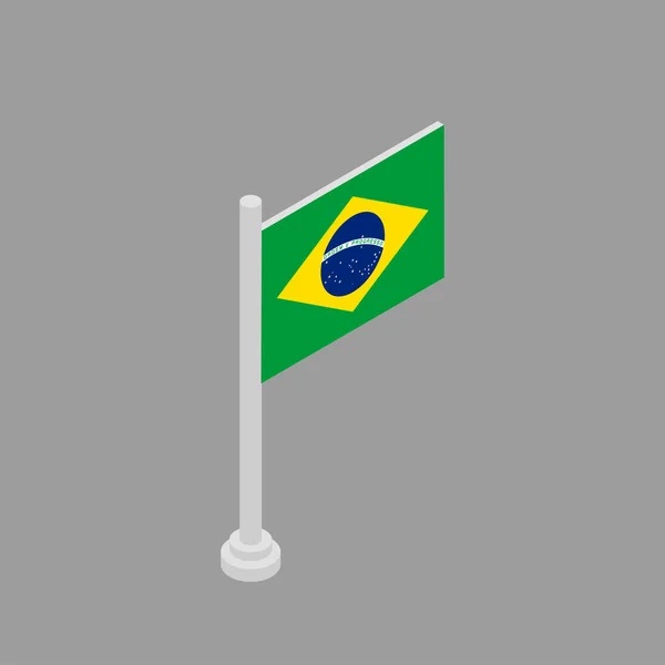 Illustration Brazil Flag Template — Stockvector