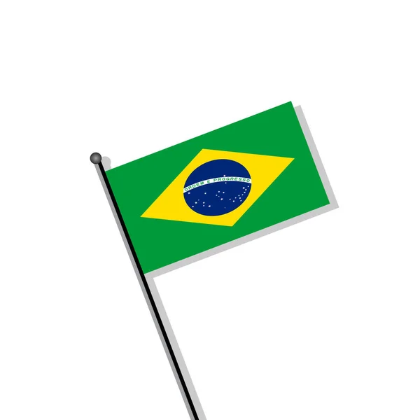 Illustration Brazil Flag Template — Vettoriale Stock