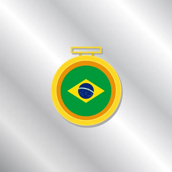 Illustration Brazil Flag Template — Stockvektor