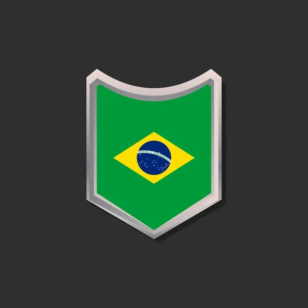Illustration Brazil Flag Template — 스톡 벡터
