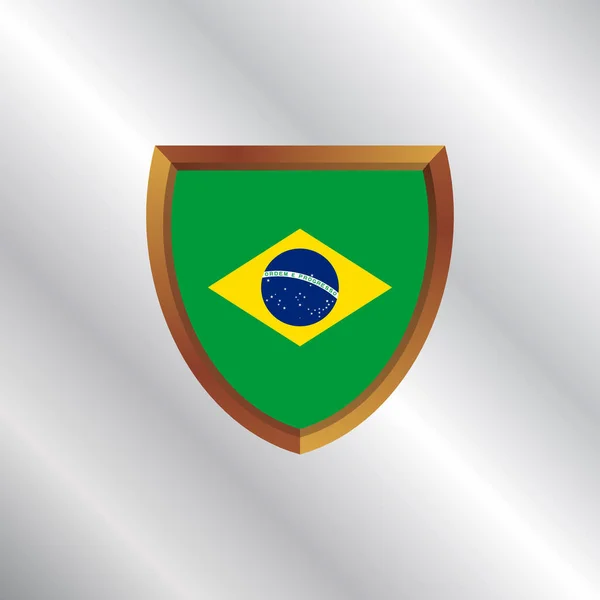 Illustration Brazil Flag Template — Vettoriale Stock