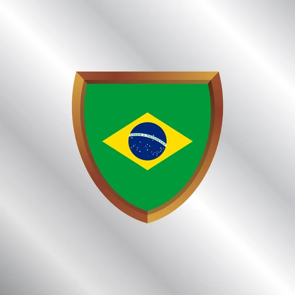 Illustration Brazil Flag Template — Stockvektor