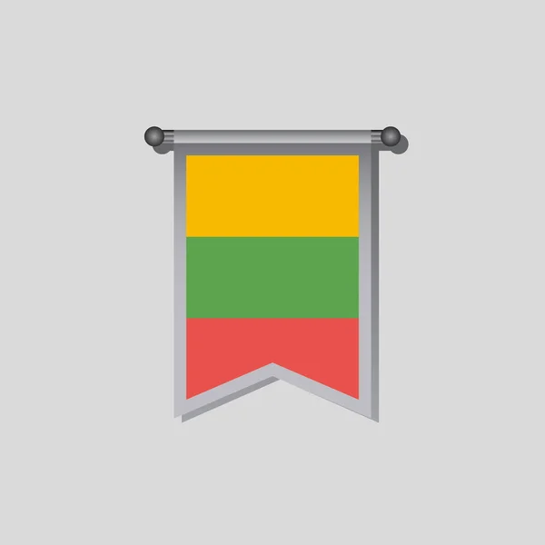 Illustration Lithuania Flag Template - Stok Vektor