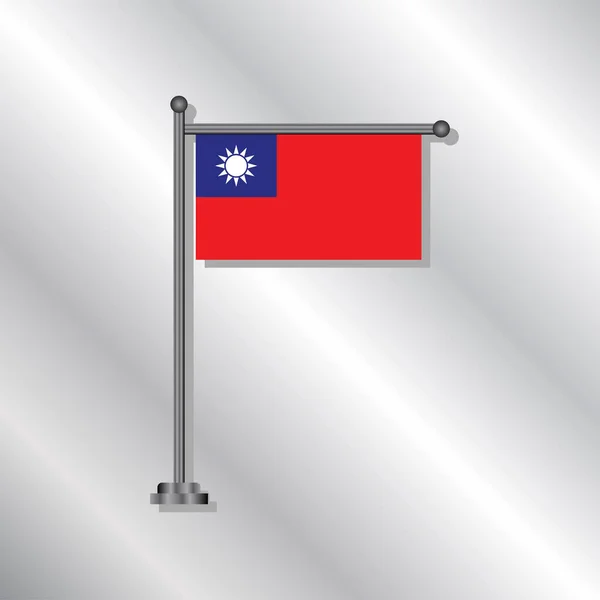 Ilustração Modelo Bandeira Taiwan — Vetor de Stock