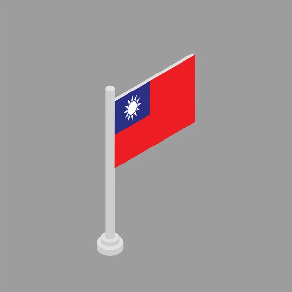 Ilustração Modelo Bandeira Taiwan — Vetor de Stock