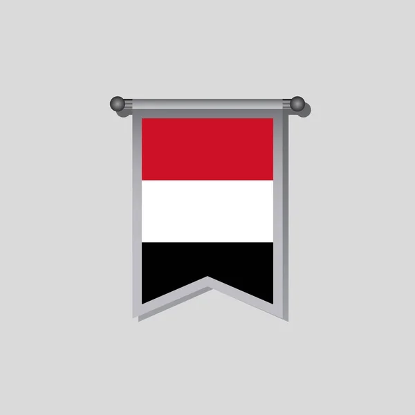 Illustration Yemen Flag Template — Vetor de Stock