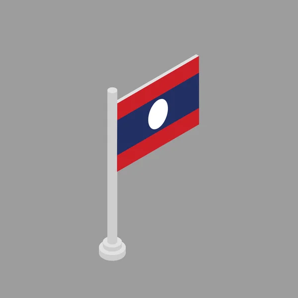 Illustration Laos Flag Template — 스톡 벡터