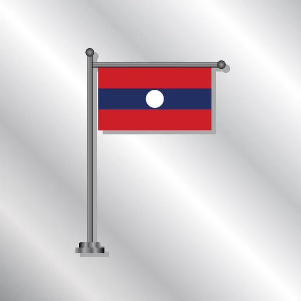 Illustration Laos Flag Template — Stock Vector