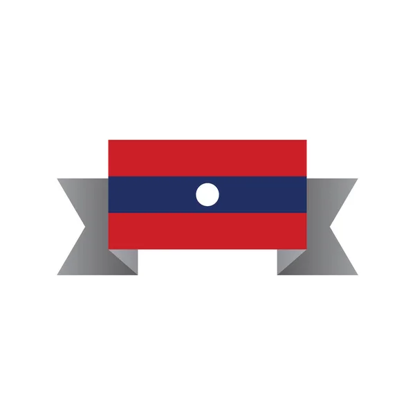 Illustration Laos Flag Template — Stock Vector