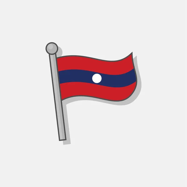 Illustration Laos Flag Template — Vector de stock