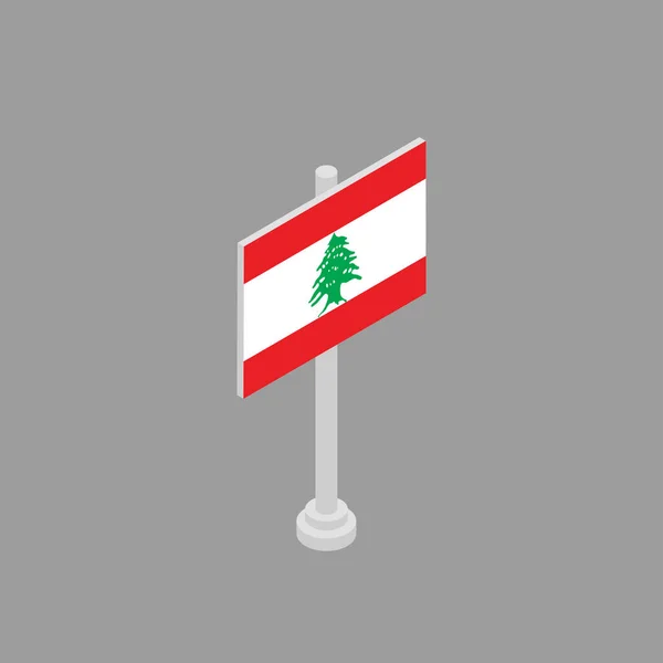 Illustration Lebanon Flag Template — Stockvector