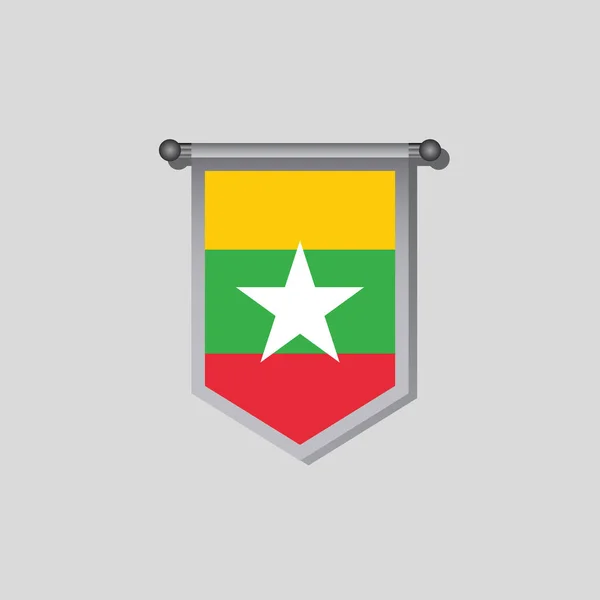Illustration Myanmar Flag Template — 图库矢量图片