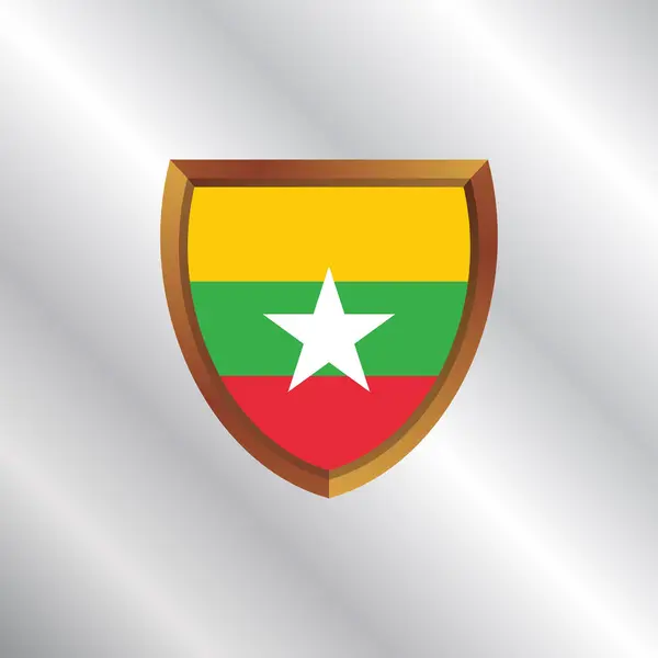 Illustration Myanmar Flag Template — 图库矢量图片