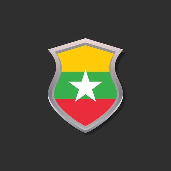 Illustration Myanmar Flag Template — ストックベクタ