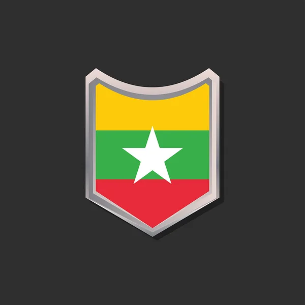 Illustration Myanmar Flag Template — Wektor stockowy