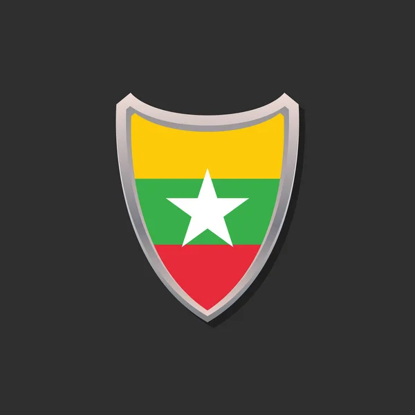 Illustration Myanmar Flag Template — ストックベクタ