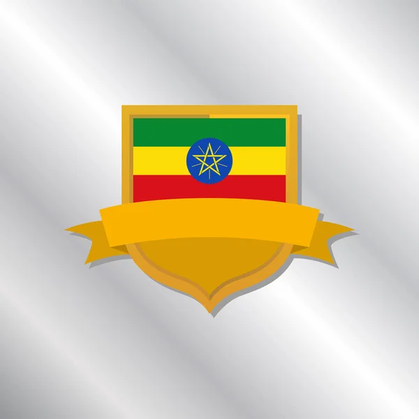 Illustration Ethiopia Flag Template — Vetor de Stock