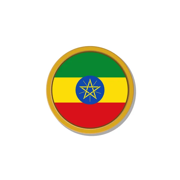Illustration Ethiopia Flag Template — Archivo Imágenes Vectoriales