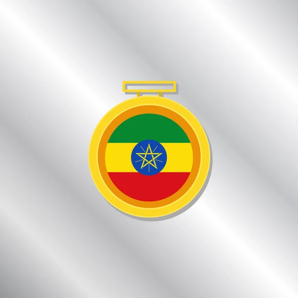 Illustration Ethiopia Flag Template — Vetor de Stock