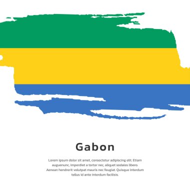 Gabon Bayrak Şablonu Görünümü