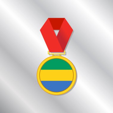 Gabon Bayrak Şablonu Görünümü