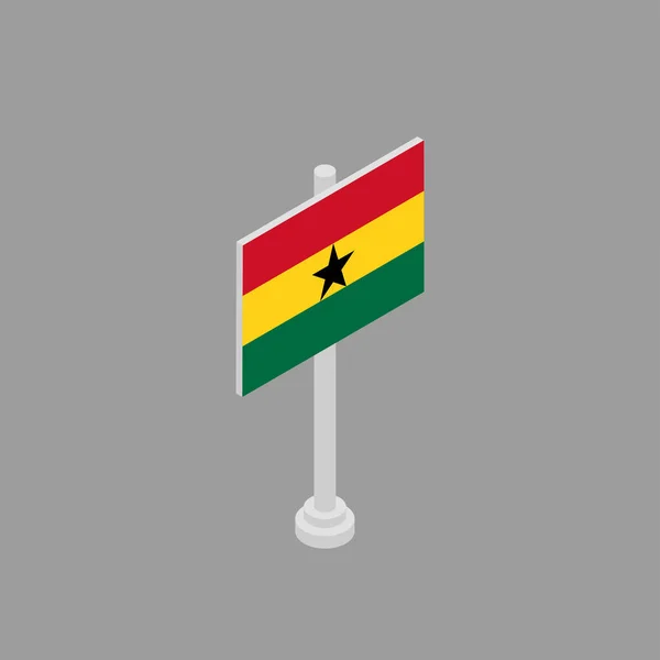 Ilustração Modelo Bandeira Gana —  Vetores de Stock