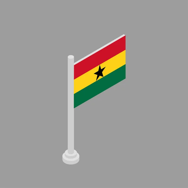 Illustration Modèle Drapeau Ghana — Image vectorielle