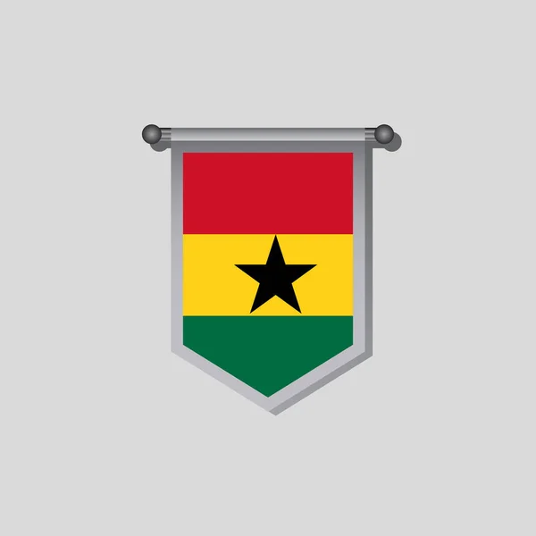 Illustration Flaggmallen Ghana — Stock vektor