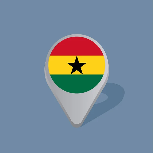 Illustration Modèle Drapeau Ghana — Image vectorielle