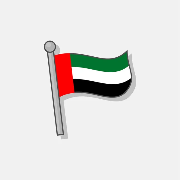 Illustration Arab Emirates Flag Template — Vetor de Stock