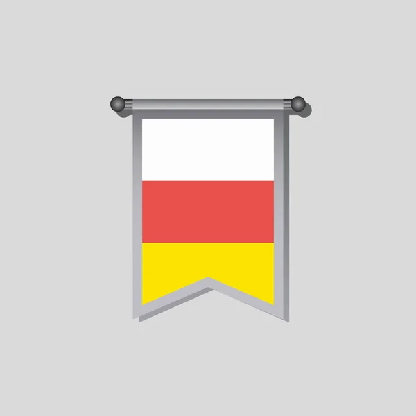 Ilustracja Szablonu Flagi Osetii Południowej — Wektor stockowy