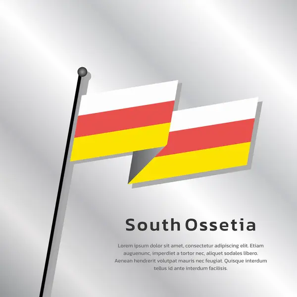 Ilustração Modelo Bandeira Ossétia Sul — Vetor de Stock